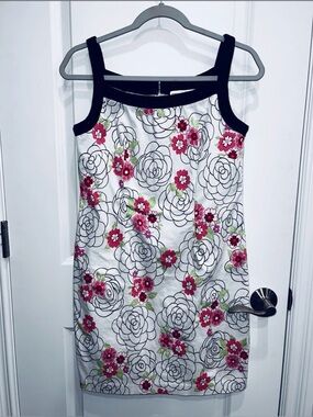 DBY Ltd Woman’s Y2K Sleeveless Floral Sheath Dress Size 11/12 Abstract